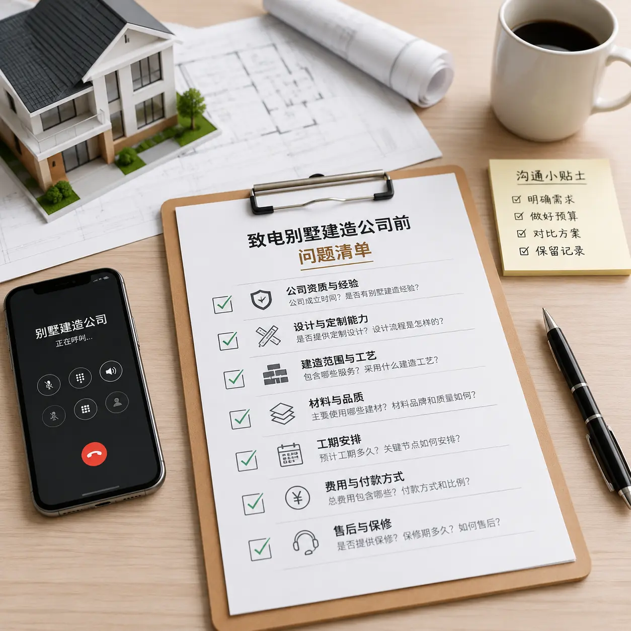 在绥阳拨打别墅建造公司电话前的准备工作