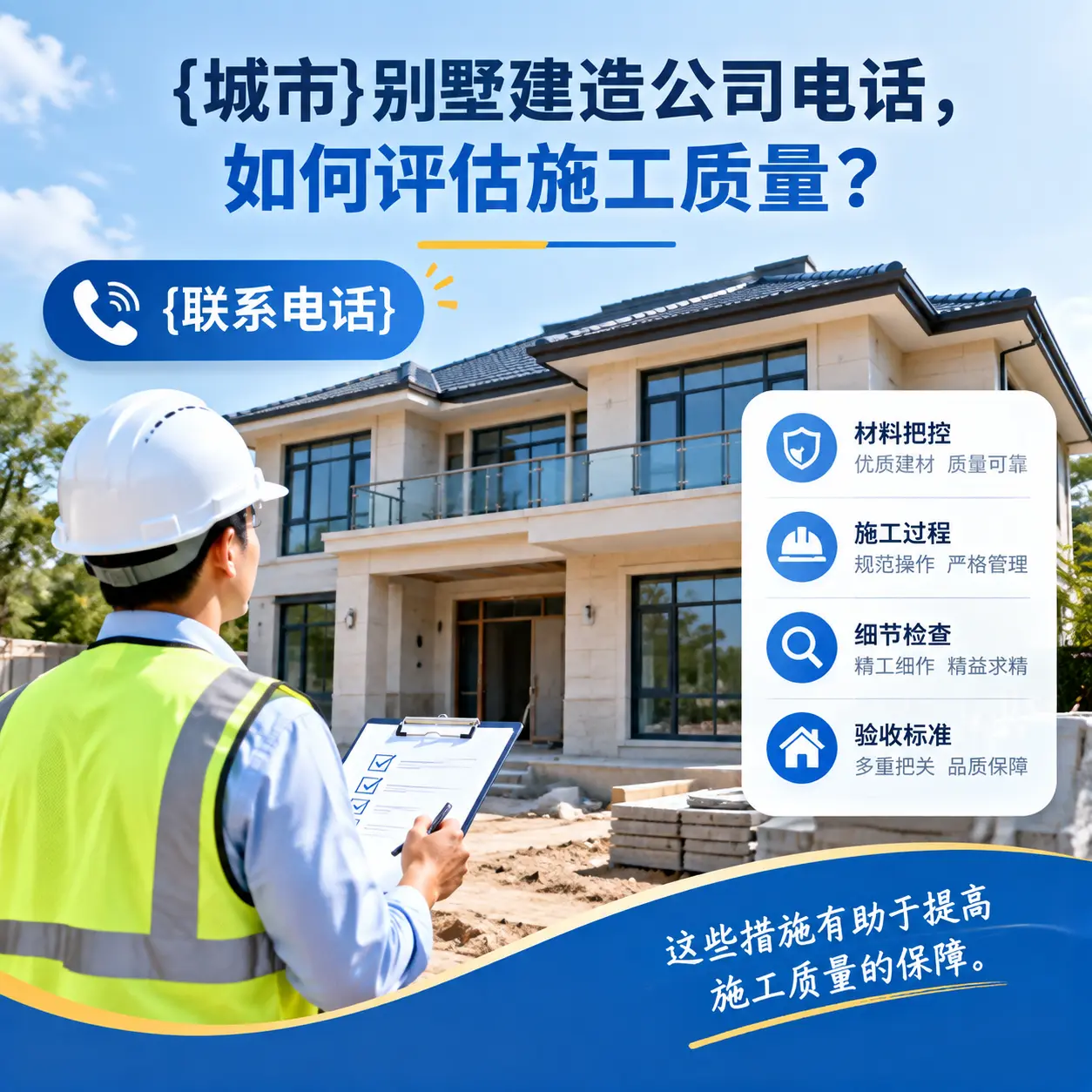 绥阳别墅建造公司电话，如何评估施工质量？